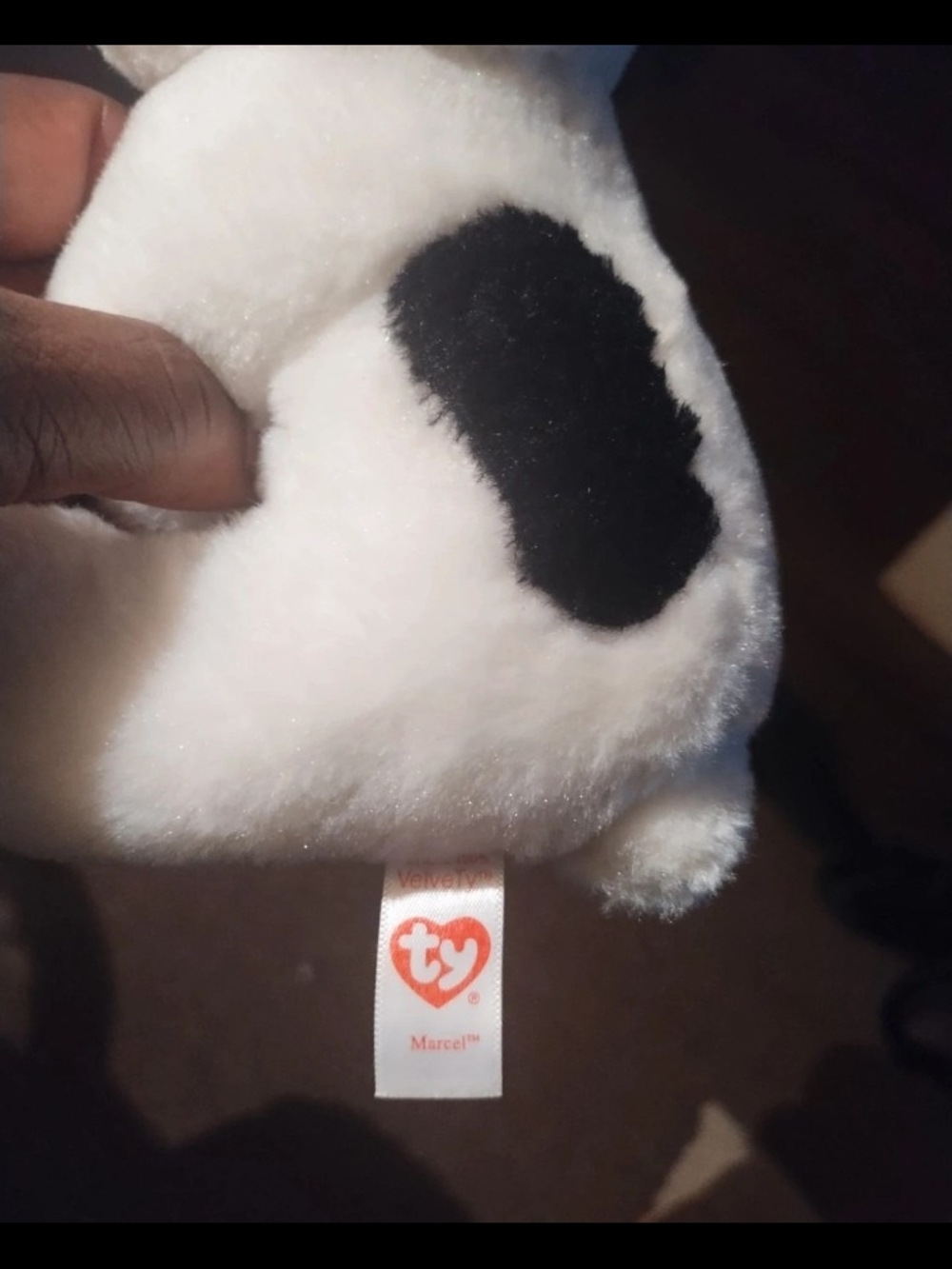 Ty White & Black Plush Dog Toy with Beige Snout - Picture 3 of 7